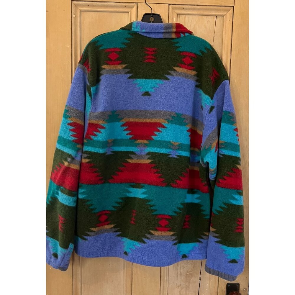 Little Big Horn Shirt Co Mens Aztec USA Alaska Fleece Jacket Large Purple FA EXC - Picture 8 of 10